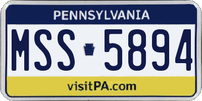 PA license plate MSS5894