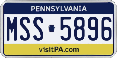 PA license plate MSS5896