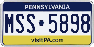 PA license plate MSS5898