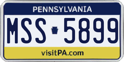 PA license plate MSS5899