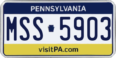 PA license plate MSS5903
