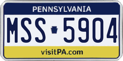 PA license plate MSS5904