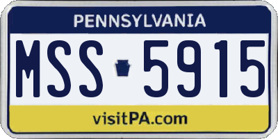 PA license plate MSS5915