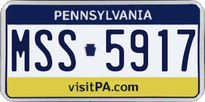 PA license plate MSS5917