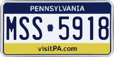 PA license plate MSS5918