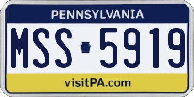 PA license plate MSS5919