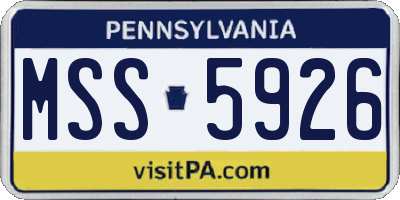 PA license plate MSS5926