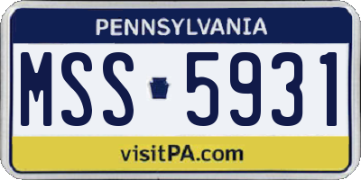 PA license plate MSS5931