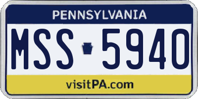 PA license plate MSS5940