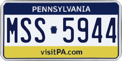PA license plate MSS5944