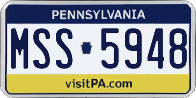 PA license plate MSS5948
