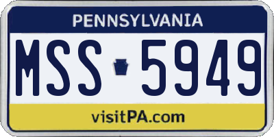 PA license plate MSS5949