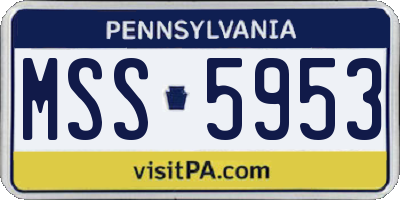 PA license plate MSS5953