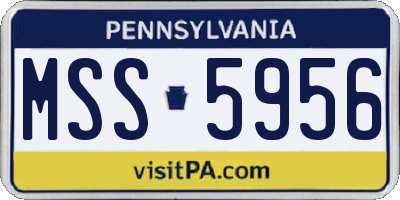 PA license plate MSS5956