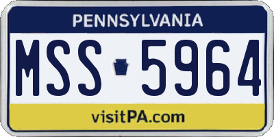 PA license plate MSS5964