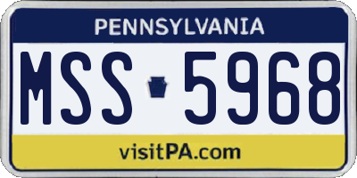 PA license plate MSS5968
