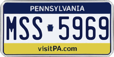 PA license plate MSS5969
