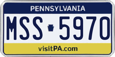 PA license plate MSS5970