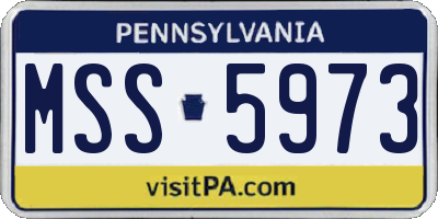 PA license plate MSS5973