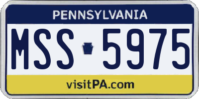 PA license plate MSS5975