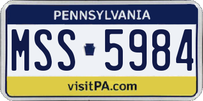PA license plate MSS5984