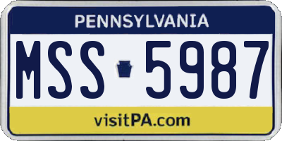 PA license plate MSS5987