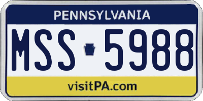 PA license plate MSS5988