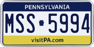 PA license plate MSS5994