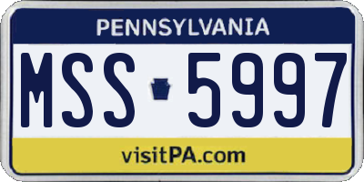 PA license plate MSS5997