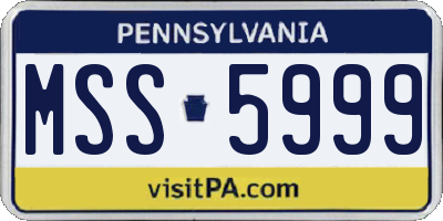 PA license plate MSS5999