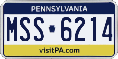 PA license plate MSS6214