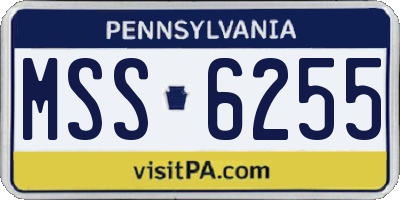 PA license plate MSS6255