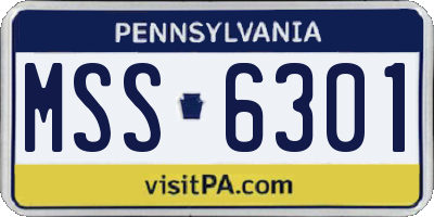 PA license plate MSS6301