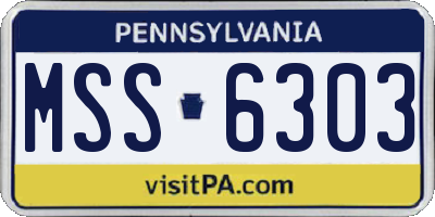 PA license plate MSS6303