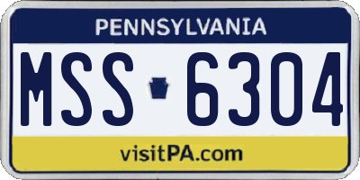 PA license plate MSS6304