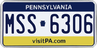 PA license plate MSS6306