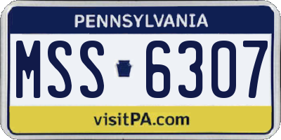 PA license plate MSS6307
