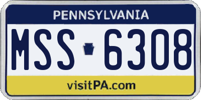 PA license plate MSS6308