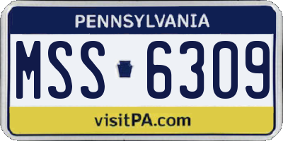 PA license plate MSS6309