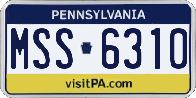 PA license plate MSS6310