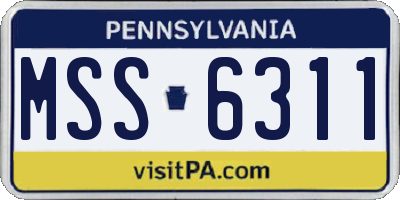 PA license plate MSS6311