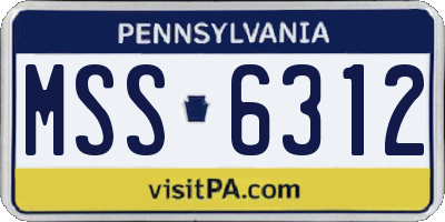 PA license plate MSS6312