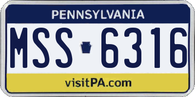 PA license plate MSS6316