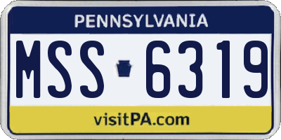 PA license plate MSS6319