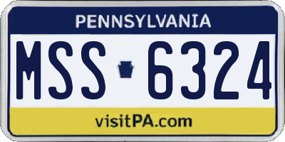 PA license plate MSS6324