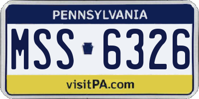 PA license plate MSS6326