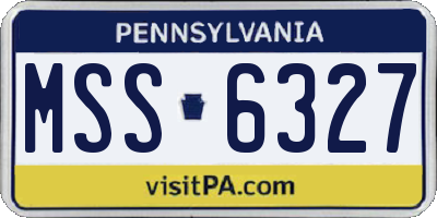 PA license plate MSS6327
