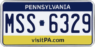 PA license plate MSS6329