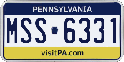PA license plate MSS6331