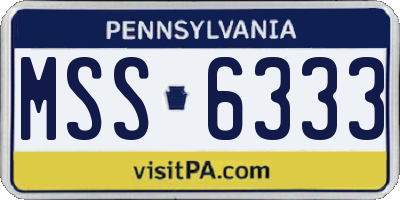 PA license plate MSS6333